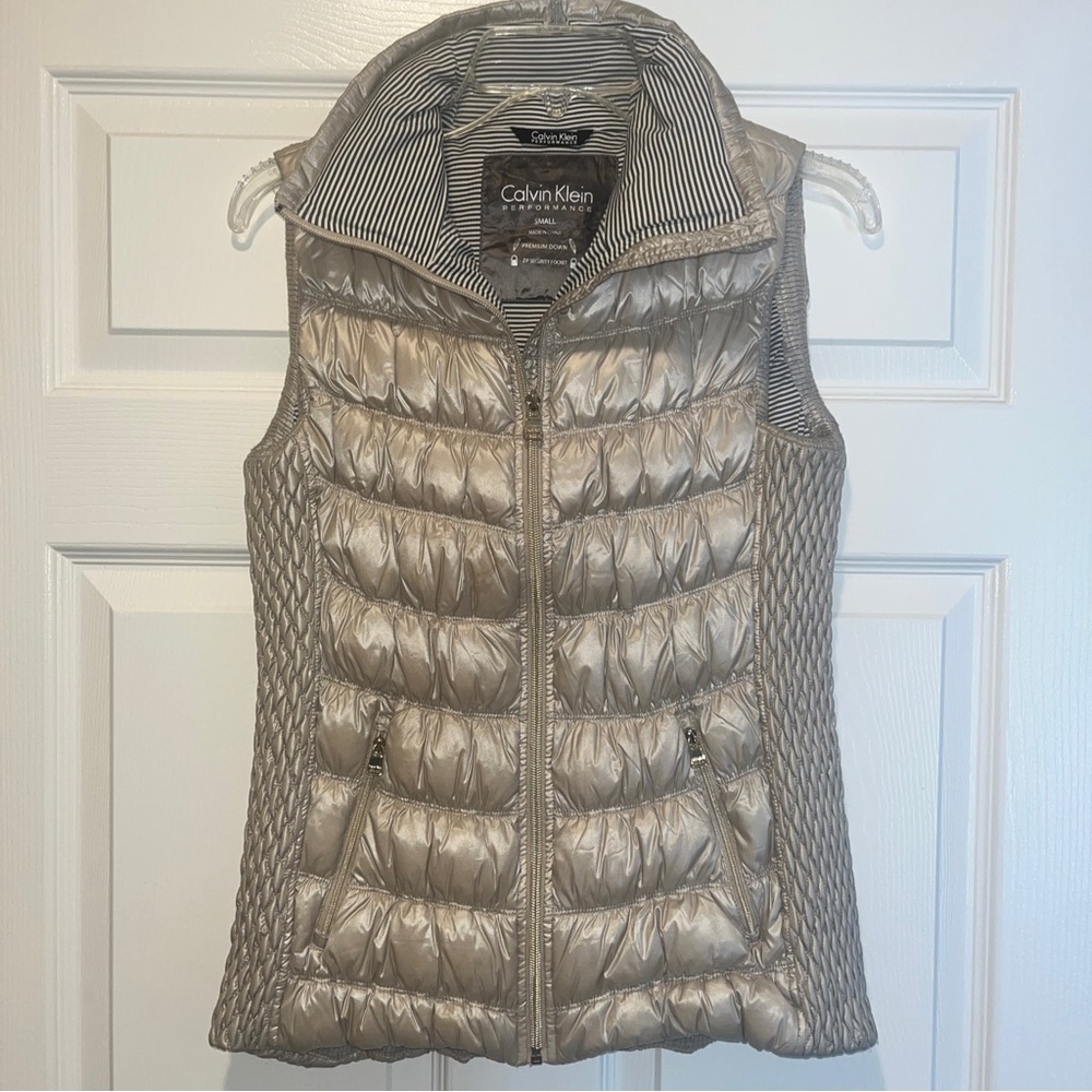 Calvin Klein Performance Vest Tan Women's Small-premium Down